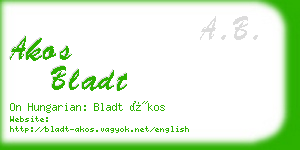 akos bladt business card